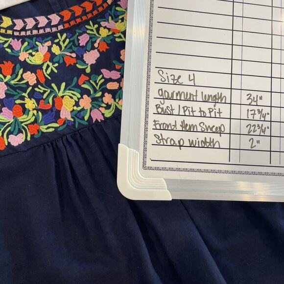 J. Crew Women's Floral Embroidered Dress Size 4 Linen Cotton Blend Boho Coastal - Picture 7 of 12